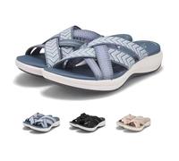 MAINPICK Sandales orthopédiques confortables pour la marche et la fasciite plantaire pour femme, chaussures de soutien de la voûte plantaire pour femme, bleu, 43 EU