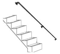 Mainrail - Kit Complet. Fer Forgé Industriel Mat Noir Tuyau Escalier Balade Kit, Bannister Pour Les Escaliers, Corridor Accueil Banister Rail Escalier Balade/4Ft