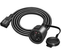 Mains Adapter Cable for UPS C14 Male to CEE7 Female,IEC 320 C14 Male to Europe Schuko Female Adapter Cable with Protective Cap,Black,2 m