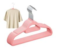 Mains bondées | Cintre de Velours - 10 Crochets de Tournage Lisse sans Traces pour Pantalons Robes Costumes sous-vêtements