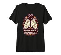 Mains Chaudes, cœurs Chauds, Mitaines Confortables, Mains d'hiver givrées T-Shirt Haut de Gamme
