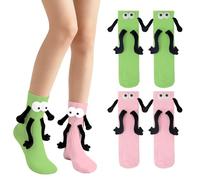 Mains Chaussettes, Chaussettes 3d Main Dans La Main, ChaussetteFunny, Design 3D Unique et Décalé pour Couple Amoureux,Symbole d'Amour et de Connection,ChaussettesFunny et Confortables en Coton