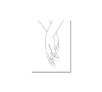 Mains Couple une ligne dessin affiche toile impression à la mode minimaliste peinture mur photos for salon décoration(2,50x70cm no frame)