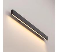Mains courantes à LED pour escaliers intérieurs, Barre d'appui murale pour couloir Villa Main courante simple éclairée par capteur corporel Applique longue en aluminium(Black-3000k,150cm/4.92ft)