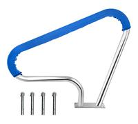 Mains Courantes De Piscine En Acier INOX, 98*81cm Rampe Piscine Capacité De Charge De 113 Kg, Barre D'Appui De Piscines Avec Poignée En Nylon Bleu Pour Sortie Entrée Piscine Spa Parc Aquatique ( Size