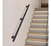 Mains courantes de rampe d'escalier à montage mural 30~600cm | Main courante en fer forgé en métal pour escaliers, marches intérieures et extérieures, Kit complet(90cm)