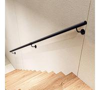 Mains courantes de rampe d'escalier industrielle Barre d'appui de sécurité pour couloir, main courante en métal rond, pour décorations Garde-corps mural de 300cm/3.6m/4m/5.4m(390cm)