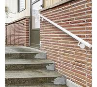 Mains courantes de rampe d'escalier, poignée en fer forgé blanc de 1 2 3 4 5 6 mètres, tige de support de sécurité de couloir de balustrade à montage mural extérieur externe(510cm)