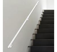 Mains courantes de rampes d'escalier blanches - Barre d'appui pour rampe d'escalier en tube industriel de 32 mm de diamètre - Rambarde escalier intérieure et extérieure Fixation murale(200cm)