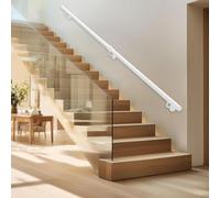 Mains courantes de rampes d'escalier murales avec supports, Rail d'escalier de tuyau industriel en fer galvanisé antidérapante intérieure, Mains courantes décoratives pour la maison(600cm)