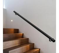 Mains courantes d'escalier murales, Rampes en fer pour escaliers intérieurs et extérieurs, Tige de barre d'appui de sécurité pour rampe d'escalier pour maison Loft Couloir Sous-sol(350cm)