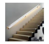 Mains Courantes Escalier Main courante transparente pour escaliers d'intérieur, Barre d'appui en acrylique transparent pour les mains avec supports dorés, 50 60 80 100 120 150 180 200 220 250 280 300