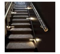 Mains courantes, Mains Courantes D'escalier En Acrylique Transparent Avec Raccords, Rampe D'escalier Transparente À Montage Mural Intérieur, Antidérapante(Gold End Caps,0.6m(2ft))