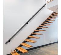 Mains courantes murales pour rampes d'escalier, mains courantes industrielles pour marches intérieures extérieures kit de barres d'appui tige de support antidérapante en métal(360cm)