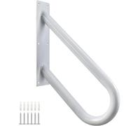 Mains Courantes pour Escaliers Extérieurs à Fixation Murale, Rampes pour 1 à 2 Marches, Rambarde Barre pour Jardin, Garage, Marches d'entrée de Porche (Longueur 46cm, Diamètre 3.2cm, Blanc)