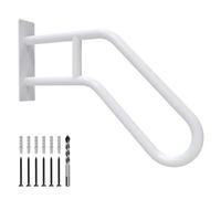 Mains Courantes pour Escaliers Extérieurs à Fixation Murale, Rampes pour 1 à 3 Marches, Rambarde Barre pour Jardin, Garage, Marches d'entrée de Porche (Longueur 66cm, Diamètre 3.2cm, Blanc)