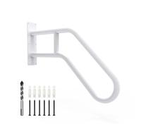 Mains Courantes pour Escaliers Extérieurs à Fixation Murale, Rampes pour 1 à 3 Marches, Rambarde Barre pour Jardin, Garage, Marches d'entrée de Porche (Longueur 66cm, Diamètre 3.2cm, Blanc)