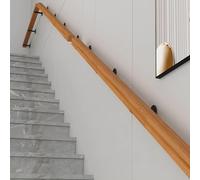 Mains courantes, Rampes D'escalier En Bois, Rampe D'appui Antidérapante Intérieure, Décoration D'escalier De Grenier, Main Courante Murale Avec Kit D'installation(Solid Wood,400cm)