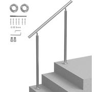 Mains courantes VEVOR pour escaliers extérieurs, set de mains courantes d'escalier de 100 cm, garde-corps de transition en inox avec kit de montage, mains courantes d'escalier à double colonne pour pe