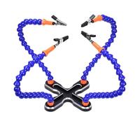 Mains d'aide à souder, outil de support de soudure à 4 bras, base antidérapante en aluminium avec pinces crocodile, idéal pour l'artisanat, la fabrication de bijoux, la réparation électronique, le bri