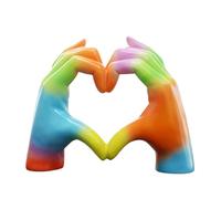 Mains de cœur colorées - Décor de statue de main en résine, figurine de collection, décoration de la maison | Bureau Table bureau salon chambre dortoir noël anniversaire cadeau Art affichage pièce maî