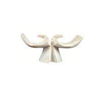 Mains porte-bagues / cartes bois massif patine blanche