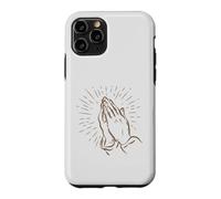 Mains priantes - Foi chrétienne et prière - Art de Ligne Coque pour iPhone 11 Pro