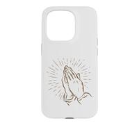 Mains priantes - Foi chrétienne et prière - Art de Ligne Coque pour iPhone 15 Pro