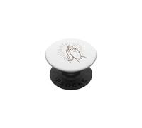 Mains priantes - Foi chrétienne et prière - Art de Ligne PopSockets PopGrip Adhésif