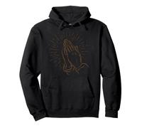 Mains priantes - Foi chrétienne et prière - Art de Ligne Sweat à Capuche