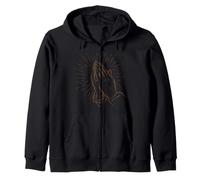 Mains priantes - Foi chrétienne et prière - Art de Ligne Sweat à Capuche