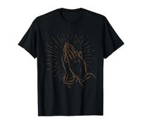 Mains priantes - Foi chrétienne et prière - Art de Ligne T-Shirt Graphique avec Valeur