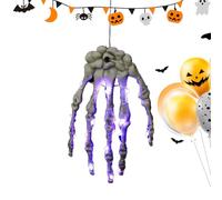 Mains Squelettes Lumineuses Halloween, Modèle de Main Crânienne, Décoration LED Gothique Horreur pour Cimetière Intérieur Extérieur Maison Pelouse Mur Halloween