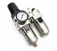 Wiltec Ensemble de traitement d'air comprimé - 120 x 95 x 200 mm - raccord 12,91 mm - max. 10 bars - avec Filtre Régulateur Manomètre Séparateur d’eau Lubrificateur - pour montage mural