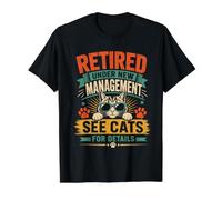 Maintenant à la Retraite sous Nouvelle Direction Voir Tous Mes Chats pour Plus de détails T-Shirt Graphique avec Valeur, Homme, Noir, L