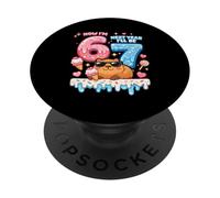 Maintenant J'Ai 6 Ans L'année Prochaine j'aurai 7 Ans Capybara 67 Ice Cream Birthday PopSockets PopGrip Adhésif