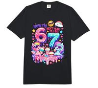 Maintenant J'Ai 6 Ans L'année Prochaine j'aurai 7 Ans Colorful Pony 67 Meme Birthday Comfort Colors Adult Heavyweight T-Shirt