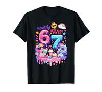 Maintenant J'Ai 6 Ans L'année Prochaine j'aurai 7 Ans Colorful Pony 67 Meme Birthday T-Shirt