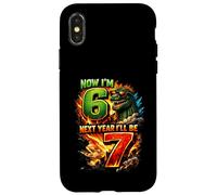 Maintenant J'Ai 6 Ans L'année Prochaine j'aurai 7 Ans Kaiju 67 Meme Kids Birthday Coque pour iPhone X/XS