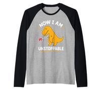 Maintenant, Je suis Un T-Rex Jaune imparable et drôle Manche Raglan