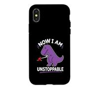 Maintenant, Je suis Unstoppable Purple T. Rex Funny Coque pour iPhone X/XS