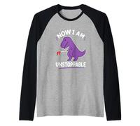 Maintenant, Je suis Unstoppable Purple T. Rex Funny Manche Raglan