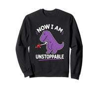 Maintenant, Je suis Unstoppable Purple T. Rex Funny Sweatshirt