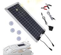 Mainteneur De Chargeur De Batterie Solaire De Voiture,Mainteneur De Batterie Solaire,Chargeur d'entretien étanche 100 W - Mainteneur de Batterie Solaire, Double Sortie, pour Voiture 12V-24V,