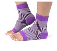Maintien Cheville 1 paire de chaussettes compression for chevillères sport, manchons for fasciite plantaire, soutien du pied et la voûte . Soulagement douleur au talon tendinite d'Achille(Purple,L-XL)