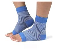 Maintien Cheville 1 paire de chaussettes compression for chevillères sport, manchons for fasciite plantaire, soutien du pied et la voûte . Soulagement douleur au talon tendinite d'Achille(Blue,L-XL)