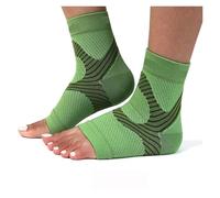 Maintien Cheville 1 paire de chaussettes compression for chevillères sport, manchons for fasciite plantaire, soutien du pied et la voûte . Soulagement douleur au talon tendinite d'Achille(Green,S-M)