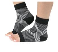 Maintien Cheville 1 paire de chaussettes compression for chevillères sport, manchons for fasciite plantaire, soutien du pied et la voûte . Soulagement douleur au talon tendinite d'Achille(Black,L-XL)