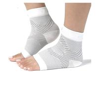Maintien Cheville 1 paire de chaussettes compression for chevillères sport, manchons for fasciite plantaire, soutien du pied et la voûte . Soulagement douleur au talon tendinite d'Achille(White,L-XL)