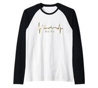Mainz Skyline Battement de Cœur Allemagne J'aime Mayence Manche Raglan